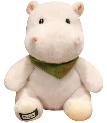 AQCQDQ Nilpferd Plüschtier, Nilpferd Kuscheltier, 25cm Sitzend Groß Nilpferd Stofftier Plüschtier, Simuliertes Tier Nilpferd Plüschtier, Geschenk Für Freunde Und Kinder Babys (25 cm)