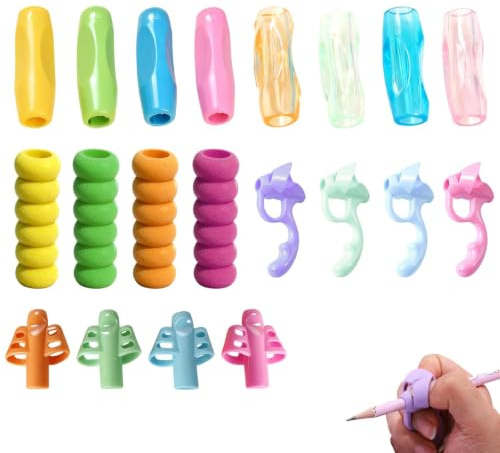 20 PCS Pencil Grips Handwriting, Ergonomic Pencil Grips, Writing Aid Tool | with Finger Space Holder, Corrects Writing Posture, Reduces Hand Fatigue Suitable for Office Use