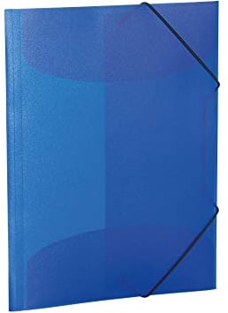 HERMA Sammelmappe A3 Blau Transluzent, Eckspanner-Mappe aus Kunststoff mit Gummizug und Innenklappen für Kinder, Jungen und Mädchen