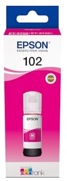 Epson 102 EcoTank Magenta, Bouteilles d'encre d'origine, ET-2700 ET-2750 ET-2751 ET-2756 ET-2850 ET-2851 ET-2856 ET-3700 ET-3750 ET-4750 ET-4850 ET-4856 ET-15000