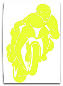 RACEFOXX Motorradfahrer Motorrad Motorradaufkleber Auto Aufkleber Autoaufkleber Sticker (gelb)