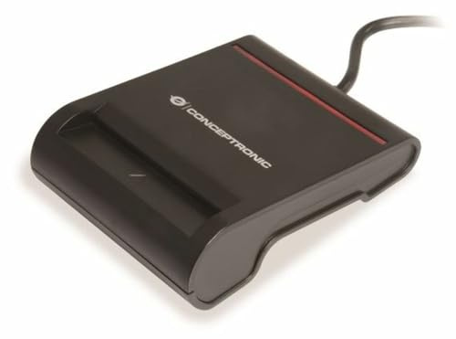 Conceptronic Smart ID Card Reader Smart ID Card Reader, Black, Acrylonitrile butadiene styrene (ABS), Alcor AU9580, USB 2.0, T=0,T=1, Windows 10,Windows 7,Windows 8,Windows Vista,