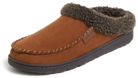 Dearfoams Men's Indoor/Outdoor Breathable Memory Foam Clog Offered in Wide Widths, Chestnut, Large