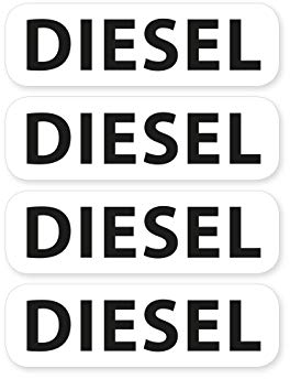 Aufkleber Set Diesel Schild Warnhinweis Tanken 4x Autoaufkleber Waschanlagenfest Witterungs- und UV-beständig