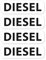 Aufkleber Set Diesel Schild Warnhinweis Tanken 4x Autoaufkleber Waschanlagenfest Witterungs- und UV-beständig