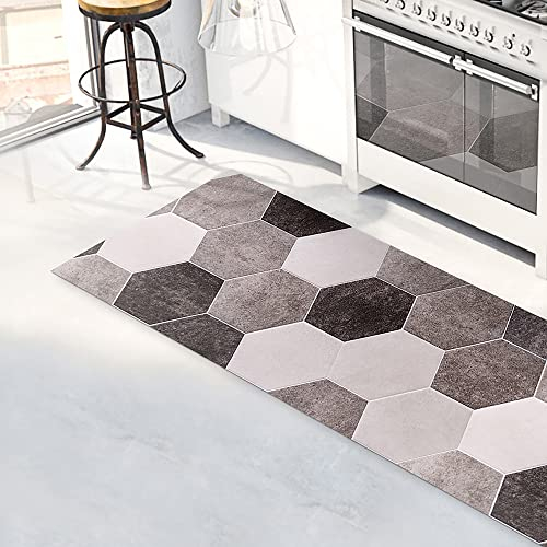 CREARREDA Alfombra de Cocina de Vinilo Antideslizante y Lavable Alfombra de Cocina de Vinilo Alfombra de Cocina Antideslizante y Lavable en Vinilo 100% Made in Italy