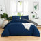 MOHAP Housse de Couette Réversible 240x260 / 65x65x2 cm Bleu + Gris Foncé Parure de Lit Bicolore pour 2 Personnes Fermeture Éclair Sets de Housse Couette