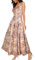 OSTOO Robe Longue d'été 2024 à Volants Style bohème à Volants pour Femme, Fleur de Noix de cajou Rose, Taille L