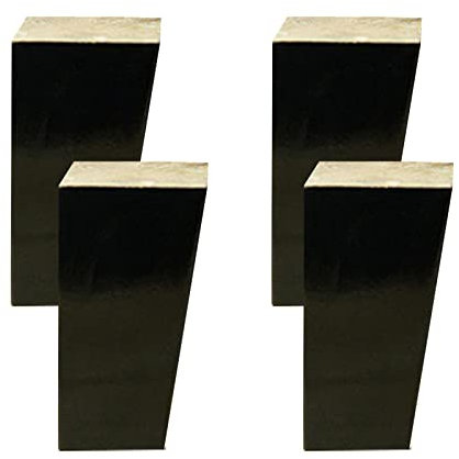 4 Pièces Bois Pieds de Meubles Bois Massif Pieds Meuble Interchangeables Jambe Noir Carré,pour Table Basse Canapé Meuble TV Table de Nuit Pied avec Plaque de Montage Vis(Size:15cm/5.9in)