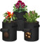 ACXIN 10 Gallon Sac de Plantation Pot de Fleurs en Tissu de Légumes Sac de Plantation Avec Fenêtre Sac de Culture Pour Balcon 3 Pièces Noir