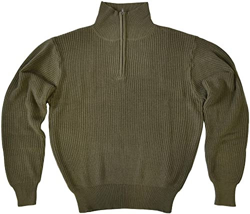 normani Isländer Pullover Troyer mit Reißverschluss Farbe Oliv Größe M