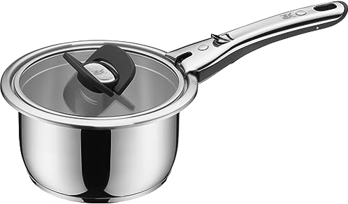 WMF Click&Serve Stielkasserolle Induktion 16 cm, ohne Edelstahlgriff, Cromargan Edelstahl, backofenfest