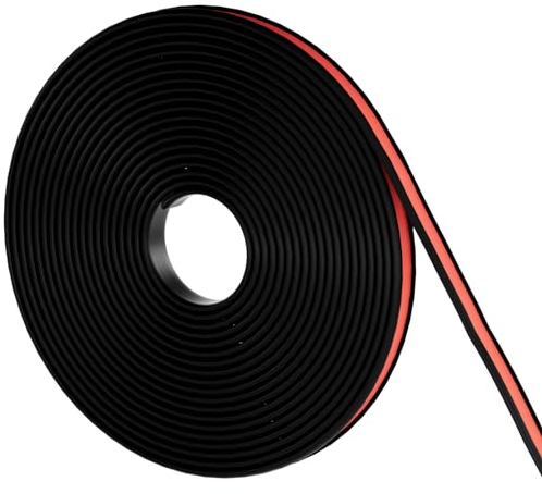 Ormein U-Shape Furniture Edge Banding, Self Adhesive TPE Flexible Edging Strip, Worktop Molding Edge Trim, Peel and Stick Veneer Edge Tape Protector, for Table, Cabinet, Shelf (18mm/3M, Black)