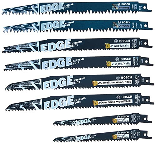 BOSCH RPW008 Lot de 8 lames de scie sabre Edge Pro-Wood