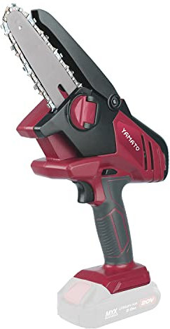 Mini elettrosega a batteria litio 20V (solo corpo - batteria NON inclusa). Compatta e utilizzabile con una mano per potature e taglio di rami.Lungh. barra 11cm, capacità di taglio Ø 10 cm. Peso 1,33kg