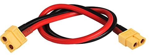 MEIRIYFA XT60 Extension Cable, XT60 Female to XT60 Female Adapter Converter Extension Cord with 33.5cm 12AWG Wire for RC Lipo Battery