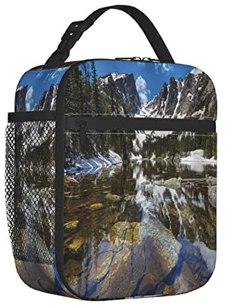 FJAUOQ Tragbare Lunch-Tasche für Frauen/Männer,isoliert,Massage-Stein-Drillinge,Kräuteröl und Duftkerzen,isolierte,wiederverwendbare Lunchbox für Büro,Arbeit,Schule,Picknick,