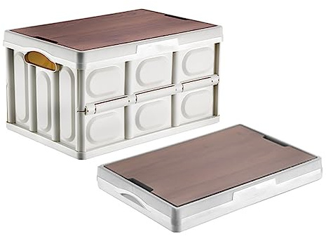 MegLob Outdoor Camping Storage Box, Collapsible Picnic Food and Drink Storage Box, Car Trunk Organizer, Home Office Clothing Book Toy Storage Box,S