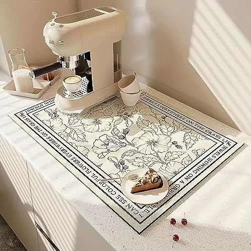ZVO Alfombrilla Escurreplatos, Absorbente y de Secado Rápido, Antideslizante Encimeras, Estera Fregadero Secado Rápido, Alfombrilla de Goteo para Vajilla Cocina Cafetería 40 x 50 cm -3