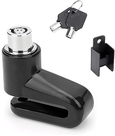 JNNJ Motorrad-Scheibenbremsenschloss, Anti-Diebstahl Heavy Duty Fahrradbremsscheibenschloss, Motorrad-Fahrrad-Roller-Sicherheitsschloss Mit 2 Schlüsseln(Schwarz)