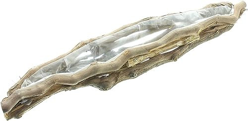 Dekoleidenschaft Pflanzer Rustikal aus Rebenholz, 70 cm lang, Tischdeko, Fensterbank, Pflanzschale, Pflanzgefäß, Garten-Deko für Draußen