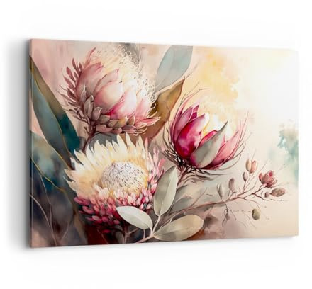 ARTTOR Bilder auf Leinwand 120x80cm Wandbild Botanik Blumen - 5751 | Stück Deco Groß XXL Wanddekoration Wohnzimmer Schlafzimmer Küche Wanddeko Wand Kunstdruck Wandkunst Wall Decor ARTTOR