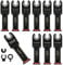 MaxEarn Lot de 10 lames de scie oscillante extra longues en titane avec 3 adaptateurs, outils oscillants universels à dégagement rapide pour couper le métal, le bois, le plastique