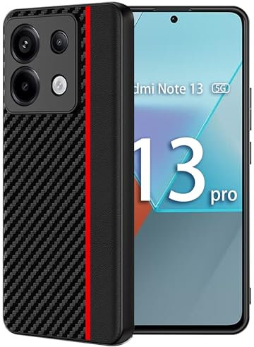 FDHYFGDY Custodia per Xiaomi Redmi Note 13 Pro 5G / Poco X6 5G Cover, Protezione Completa Fotocamera, Custodia Protettiva Extra Sottile, Antiurto, AntiGraffio (Nero Rosso)