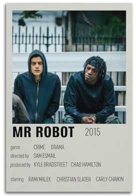 Terp Mr Robot Poster, Wandkunst, Poster, Geschenk für Freunde, Schlafzimmer, Wohnzimmer, Dekoration, modern, ästhetisch, ungerahmt, 30 x 45 cm