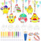 LOHAME 12 Stück Osterküken Bastelset Kinder Ostern Küken Sonnenfänger Ostern Basteln zum Bemalen Osterbastelset Osterdeko Kreativ Handwerk für Mädchen Jungen Frühling Ostern Geschenke
