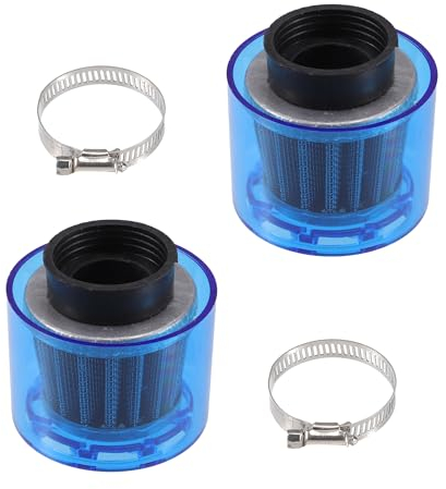 A ABSOPRO Filtro Aria Pulitore Dritto 40mm/1.57 Filtro Moto per 110-125cc Maggior Parte delle Moto ATV Moped Moto Cross Moto da Corsa Blu (Set di 2)