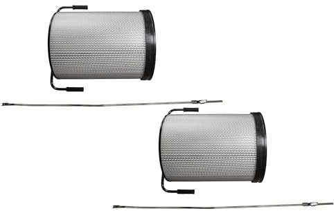 vhbw 2x Feinstaub-Filterpatrone kompatibel mit Bernardo DC 500, DC 300, DC 400 Absauganlage für Holzbearbeitungsmaschine - Mit Reinigungsbürste