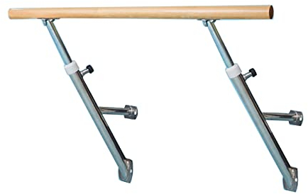 Haushalts-Barre-Trainingsstöcke, hölzerne Tanzstangenstange, Wandhalterung, verstellbare Fitness-Tanztrainings-Ballett-Barre-Stange (Farbe: Edelstahl, Größe: 1,5 m)