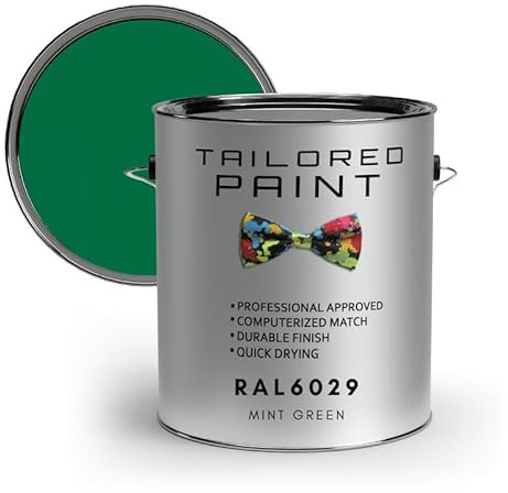 Tailored Paint Vernice su misura in PVC per finestre e porte, 1K, pennello o spray, finitura lucida RAL6029, verde menta, barattolo da 100 ml