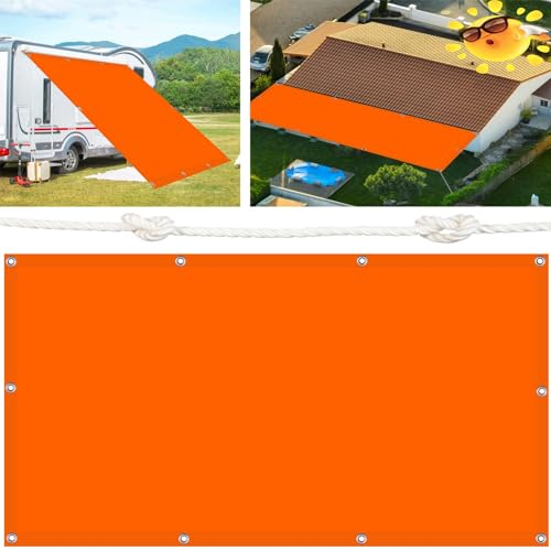 Sonnensegel Wasserdicht 80 x 400 cm Sichtschutz Schattennetz Viele Farben Geeignet für Balkone zur Beschattung, Orange