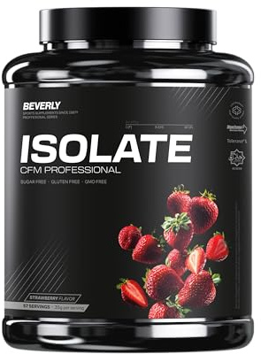 Beverly Isolate CFM - Isolat de protéines de lactosérum Lacprodan - 2 kg - 30 g de protéines par portion - 58 portions - Tonifie et augmente la masse musculaire - Saveur (2 KG, FRAISE)
