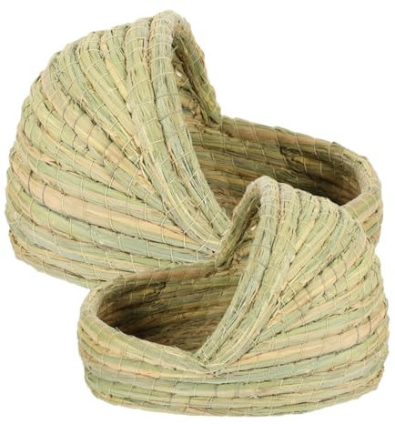 SUPVOX 2pièces Nid Poule Paille Naturelle Nid Panier Poulailler Nichoir Poules Pondeuse Forme De Pantoufle pour Petits Animaux Confortable Et Sécurisé