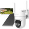 NETVUE 2K Telecamera Wifi Esterno Senza Fili 360° PTZ con Pannello Solare, Visione Notturna a Colori, Rilevamento di Movimento PIR, Audio Bidirezionale, Funzione di Allerta, Wi-Fi 2.4GHz, IP66