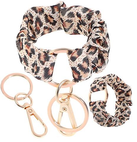 SOIMISS 2pièces Bracelet Élastique Avec Porte-clés Accessoire Multifonction Élastique à Cheveux Et Anneau De Clé