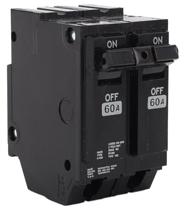 Disyuntor enchufable, 60 A, 2 polos, 120/240 V CA, disyuntor miniatura, disyuntor enchufable de caja moldeada, disyuntor protector de interruptor de aire miniatura, paquete de 10