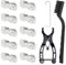 GATSUZG 10 Pcs 11 Speed Bicycle Missing Link Reusable Steel Bike Chain Master Links Silver Quick Release Bicycle Chain for Mountain Bikes, with Tool, Cleaning Brush
