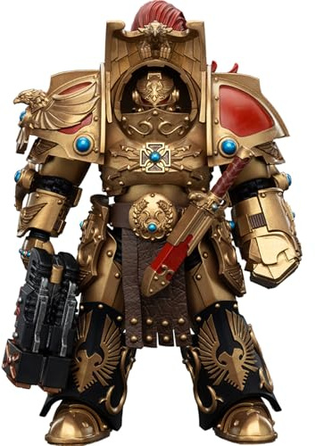 JOYTOY Warhammer 40k Legio Custodes, Legio Custodes Aquilon Terminator Squad Aquilon with Twin-Linked Adrathic Destructor 1/18 Action Figur