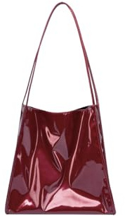 Ulisty Damen Veganes Lackleder Tragetasche Weich Shopper Tasche Lässig Schultertasche Mode Handtasche Tägliche Tasche
