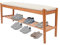 HOMEONENIC Panca per scarpe a 2 livelli, 93 x 23 x 40 cm, con cuscino, portata fino a 200 kg, colore: ciliegio, colore legno