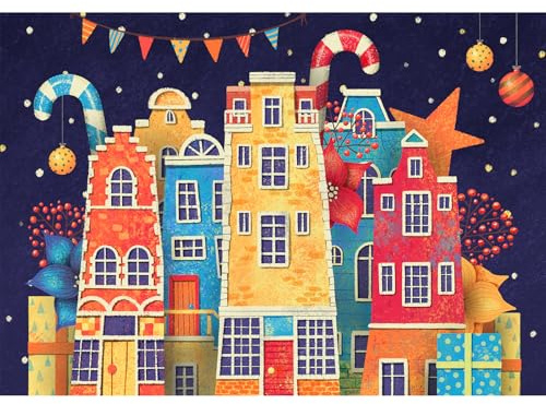 MISITU Weihnachten Puzzle Geschenk 100 Teile für Erwachsene Puzzle 100 Teile Weihnachtskarnevalsnacht Puzzles für Kinder
