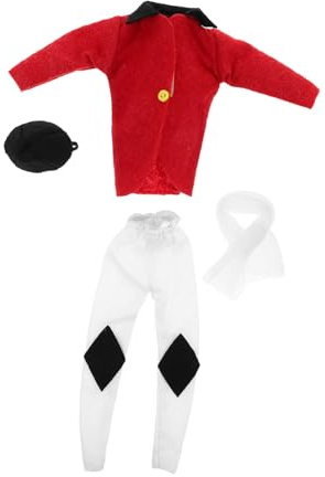 Kisangel Puppenreitzubehör Hut Schal Jacke und Hose Puppenkleidungs-reitset für Große Puppen Mini-Puppen-anziehkleidung als Puppenoutfit für Vitrine