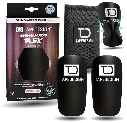 TAPEDESIGN - Mini Schienbeinschoner Fußball für Kinder & Erwachsene - Ultraleicht & flexibel für perfekten Sitz - kaum spürbar & weich - Schienbeinschutz klein - Shin Pads