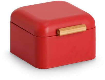 Zeller Brotkasten, Metall/Bambus, rot