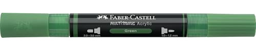Faber-Castell Multimark Acrylic Dual Marker Color 316 Green Art Set Supplies Waterbased Acrylic Marker Pen Double Ended Bold & Fine Tip Art Marker Coloring Pens Textlighter