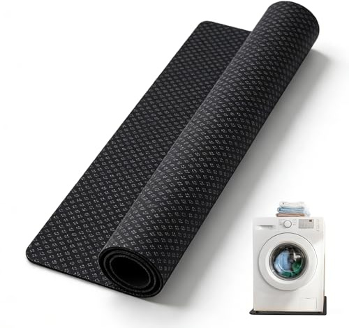 Tapis de machine à laver, tapis anti-vibrations 60 x 60 cm, tapis en caoutchouc antidérapant, peut également être utilisé sous les sèche-linge et réfrigérateurs, noir, design anti-dérapant double face